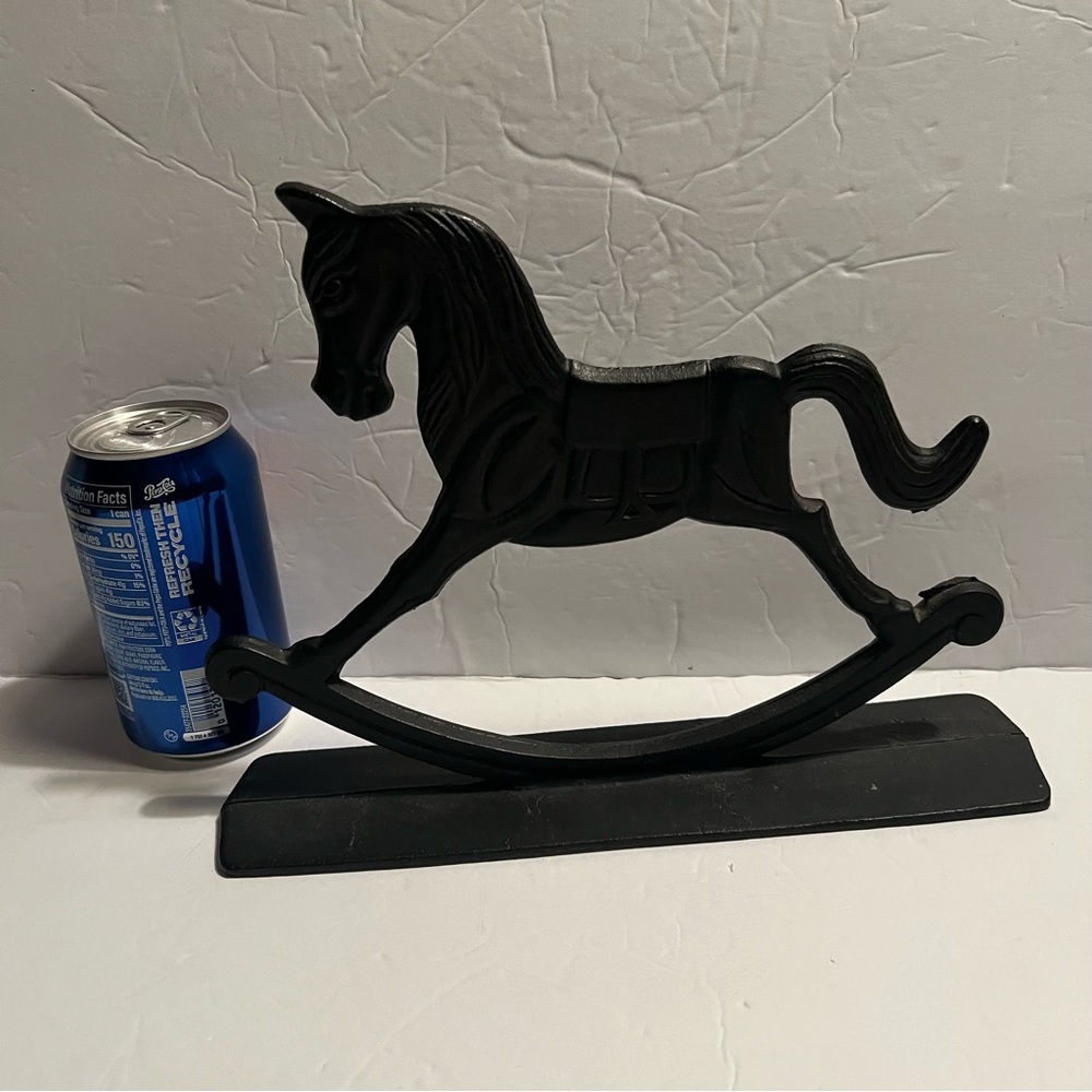 Black Cast Iron Large Rocking Horse Christmas Decor 10,5x8x2.5”